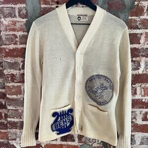 VTG Bristol Eastern Highland Wool Varsity Vardigan Sweater S 17x26